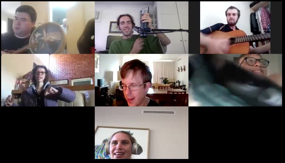 A screen shot of a Zoom session with 7 participants