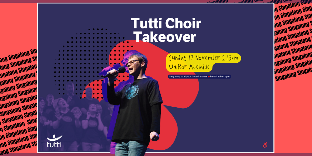 Graphic promoting Tutti Choir Takeover