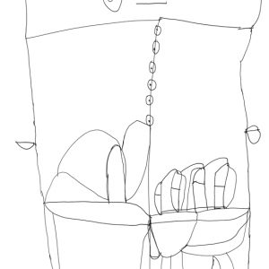 A pen drawing of a rectangular figure