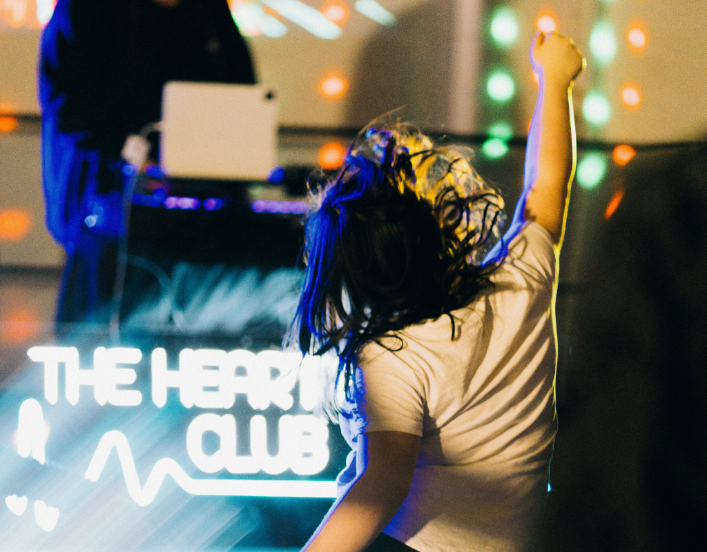 Person dancing at the Heart Beat Club