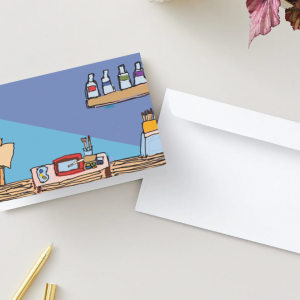 photo of the gift card by an envelope