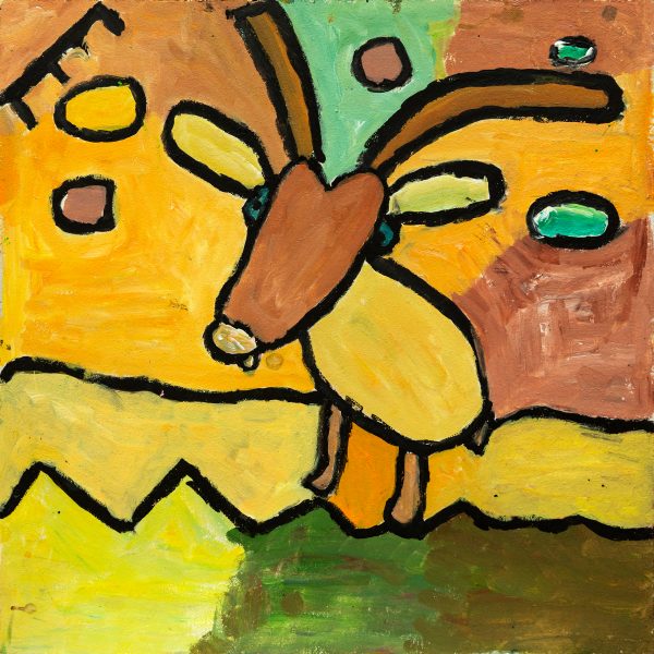 Jeffrey Brown, Mountain Goat, 2025, Acrylic on particle board, 59.5 x 59.5cm