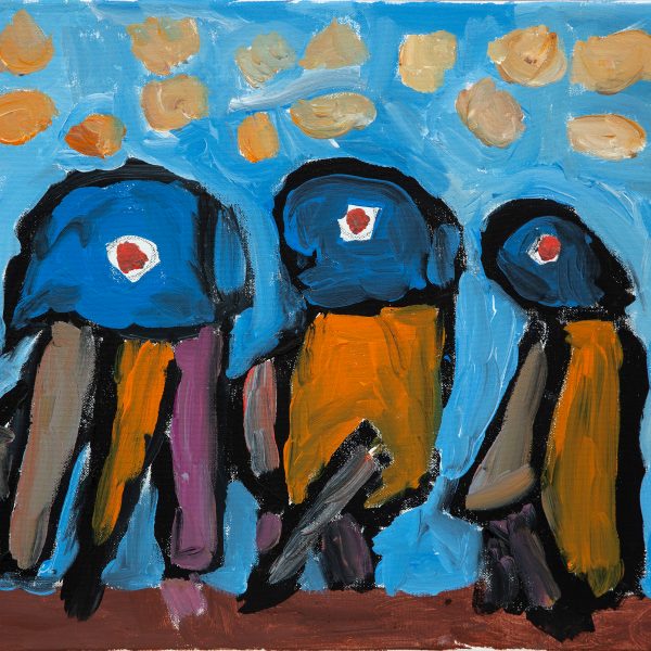 Jeffrey Brown, Parrots, 2025, Acrylic on canvas, 50 x 40cm
