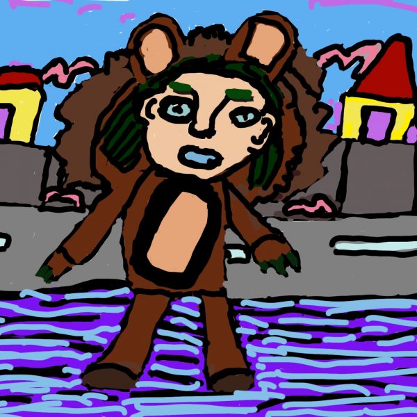 Jacko Hooper, Boy in Lion Suit, digital drawing