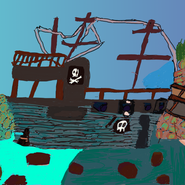 Jacko Hooper, Pirate Ship is History at St Kilda Park, 2026, digital drawing