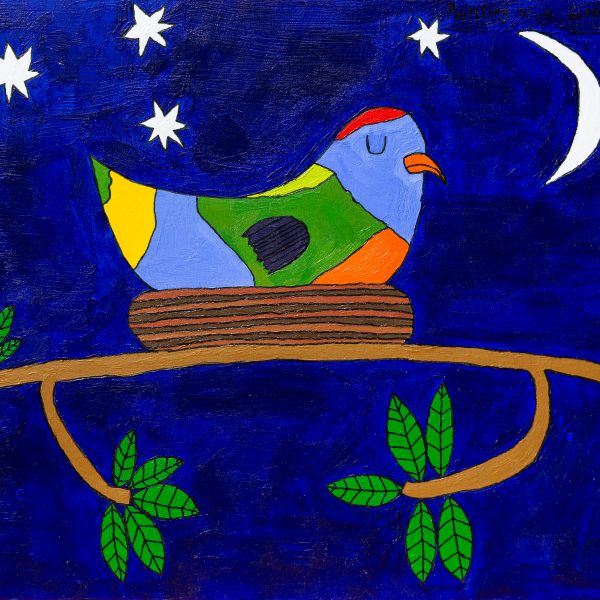 Painting Of A Bird Asleep