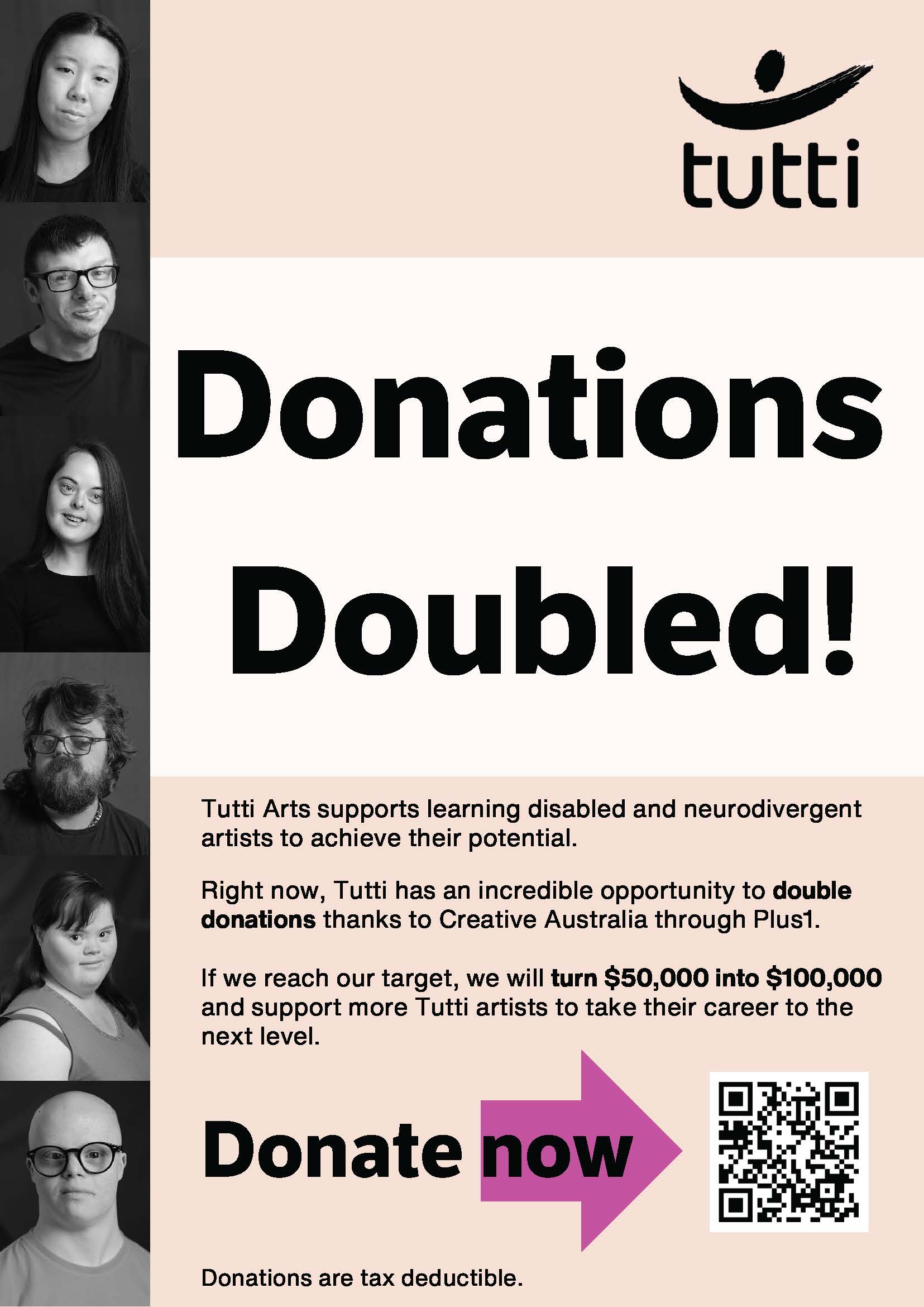 Image of flyer promoting plus one campaign.