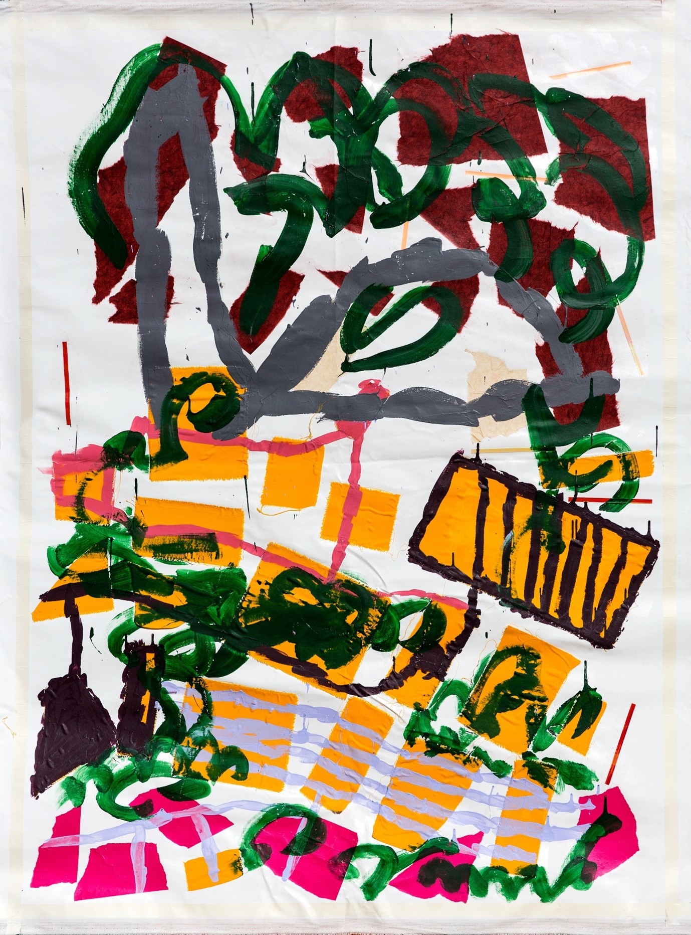 Lewis' painting from his Seoul residency influenced by things seen on his trip. 